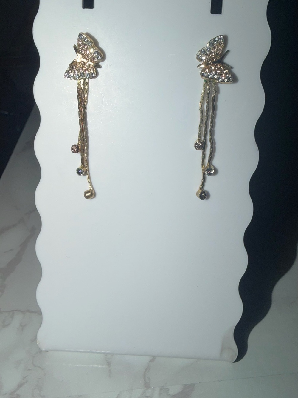 & Other Stories Gold Butterfly Chain Drop Earrings